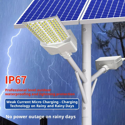Lampadaire Solaire LED Puissant Étanche Parking Route