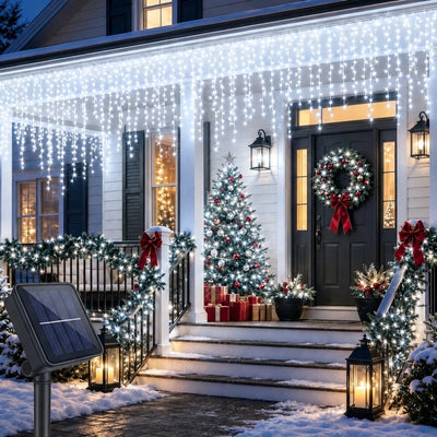 Guirlande Solaire Extérieure Rideau Lumineux LED