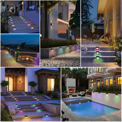 Lampes Solaires de Clôture et Terrasse Multicolores, Pack Modulable, Étanche