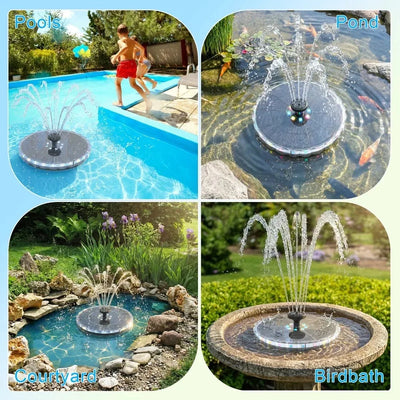 Fontaine Solaire LED de Jardin pour Bain d'Oiseaux