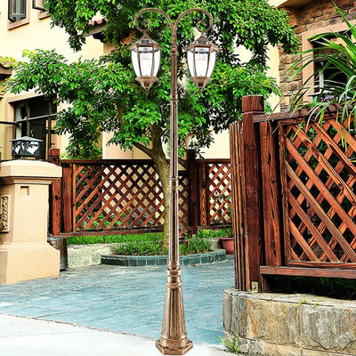 Réverbère Solaire Aluminium 2 Têtes Jardin