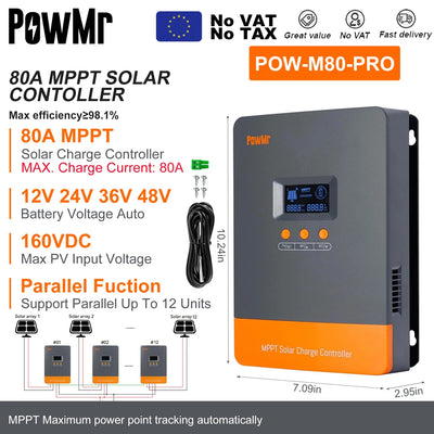 Régulateur de Charge Solaire MPPT 80A LCD - vue 7