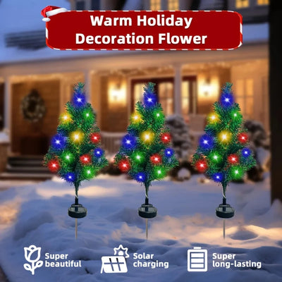 Lampe Solaire Arbre de Noël LED Étanche Jardin et Patio