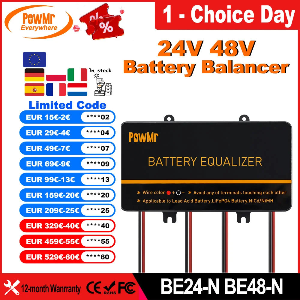 Équaliseur de Batterie Solaire 24V 48V