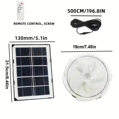 Lampe Solaire Intérieur Plafonnier Étanche avec Télécommande 25W et 60W