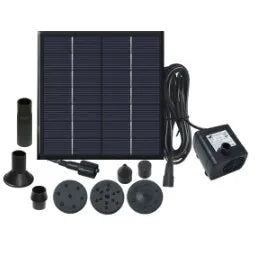Kit Pompe Solaire de Fontaine avec 6 Buses Bain d'Oiseaux