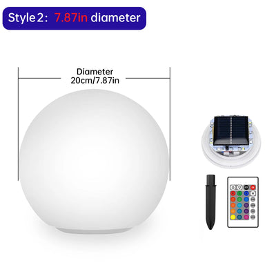 Boule Solaire LED 16 Couleurs Étanche Décoration Jardin