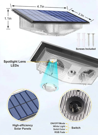 Lumière Solaire Clôture RGB IP65 Couleurs Changeantes Lot de 4