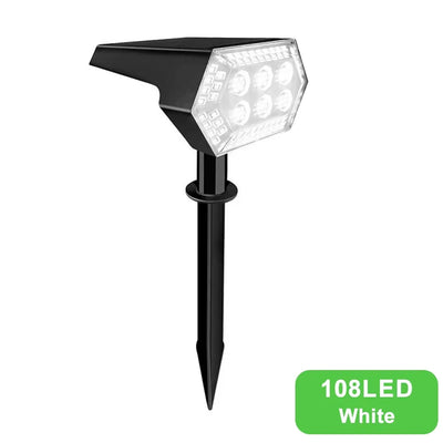 Spot Solaire Jardin 108 LED Projecteur Paysage Extérieur