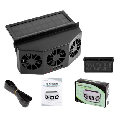 Ventilateur Solaire de Vitre pour Voiture Rechargeable USB