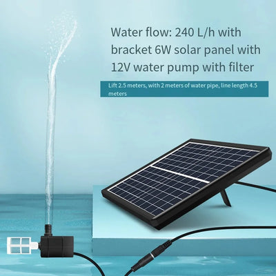 Fontaine Solaire 10 W pour Filtration de Bassin Extérieur