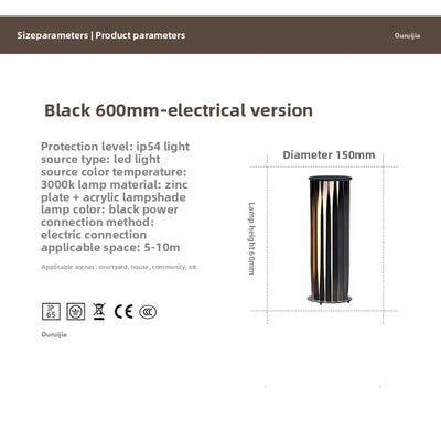 Lampe Solaire de Colonne sur Pied d'Extérieur