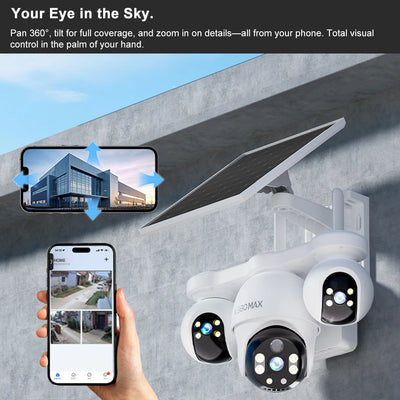 Caméra de Surveillance Solaire 3 Objectifs 4G - vue 6