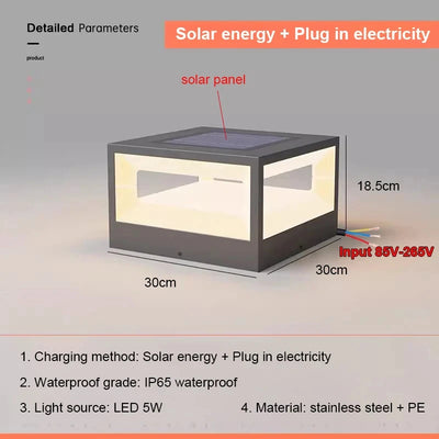 Lampe Solaire de Pilier de Portail Étanche Jardin - vue 7