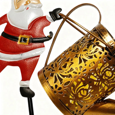 Lanterne Solaire Arrosoir Père Noël Étanche pour Jardin