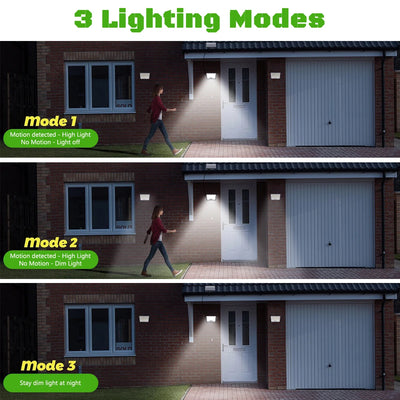 Lampe Solaire Extérieur 400 LED Détecteur Mouvement Télécommande IP65