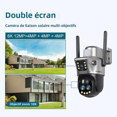 Caméra solaire 4K avec zoom 10X et vision nocturne