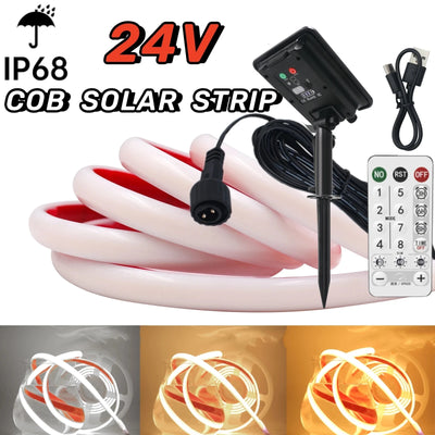 Ruban LED Solaire Néon COB Dimmable Étanche IP68 Extérieur