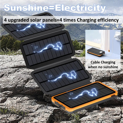 Power Bank Solaire Pliable 50000mAh 4 Panneaux