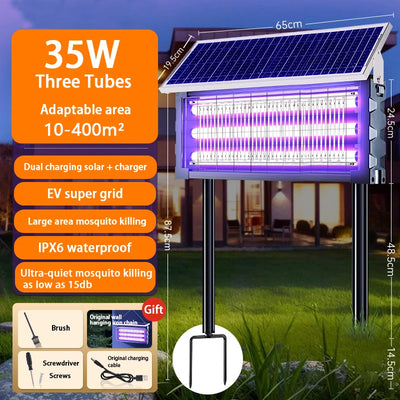 Lampe Solaire Anti-Moustique LED Carrée Grande Puissance Jardin
