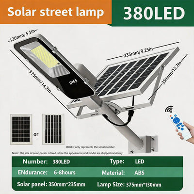 Réverbère Solaire Extérieur avec Télécommande, Détection Automatique, Étanche