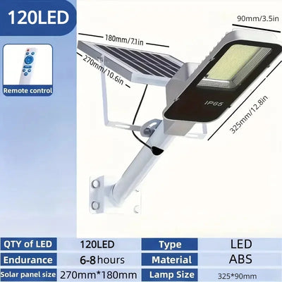 Réverbère Solaire 357 LED 6500K Détecteur Mouvement IP65