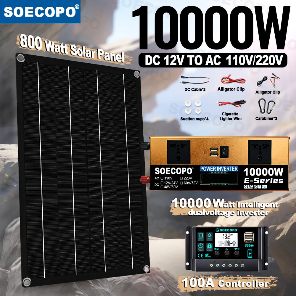 Kit Solaire Complet 10000W Panneau 800W Hors Réseau