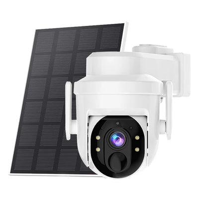 Caméra Solaire WiFi 4MP 2K Dôme Alarme PIR et Audio