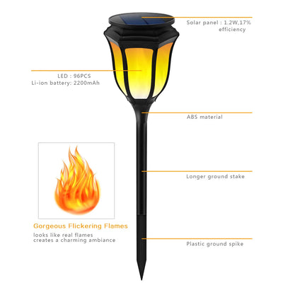 Lampe Solaire Flamme Décorative pour Jardin