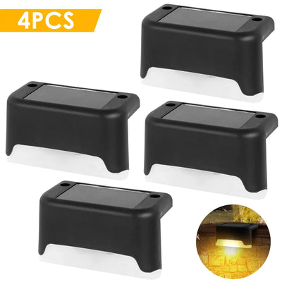 Lampes Solaires d'Escalier Extérieur IPX65, Pack 1 à 16 Pièces, Noir ou Marron