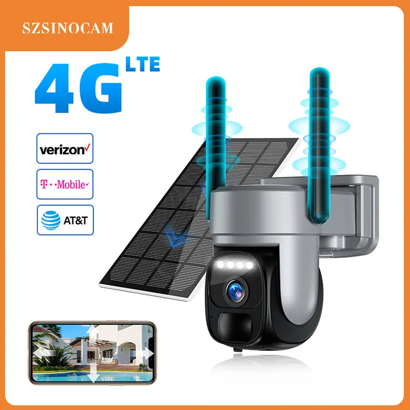 Caméra Solaire 4G Extérieure Détection Humaine