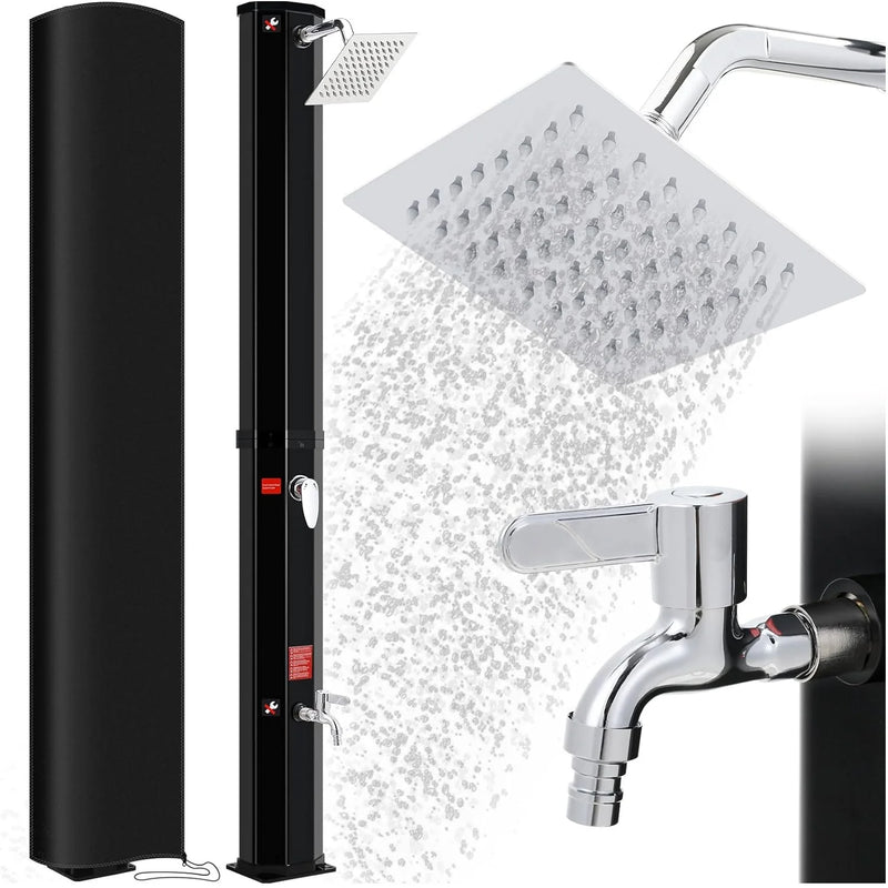 Douche Solaire Extérieure 40 L Lave-Pieds et Housse de Protection