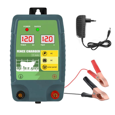 Électrificateur de Clôture Solaire 12 km Haute Tension 12V