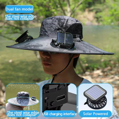 Chapeau Solaire Ventilé Anti-UV à Large Bord pour la Pêche