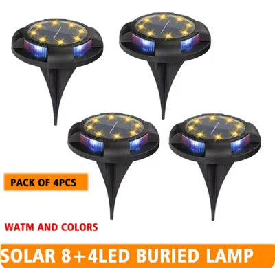 Lampe Solaire à Planter 12 LED Décorative Extérieur Cour Jardin
