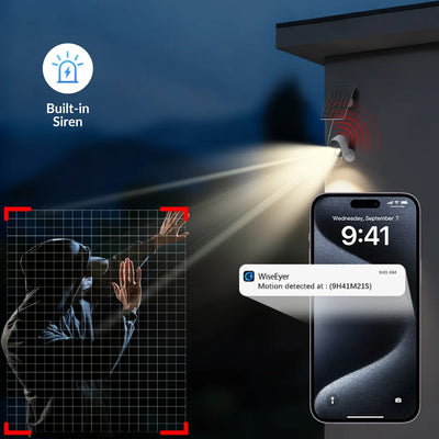 Caméra Solaire WiFi 1080P Détection IA et Vision Nocturne