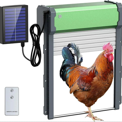 Porte Automatique de Poulailler Solaire Rideau Vert Commande Sans Fil