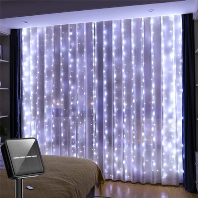 Rideau Lumineux Solaire 300 LED Étanche Noël