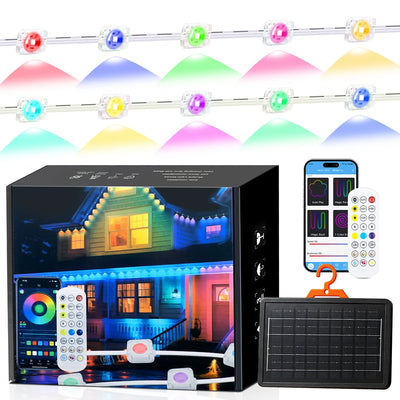Guirlande Solaire Extérieur RGB pour Avant-Toit 15 à 60 m