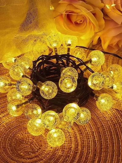 Guirlande Solaire Extérieur Boules à Bulles Goutte d'Eau LED