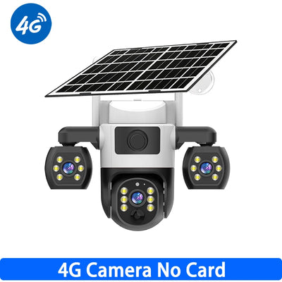 Caméra de Surveillance Solaire Rotative Extérieure 4G 15MP