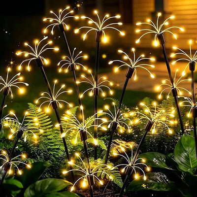Lampe Solaire Feu d'Artifice Décorative pour Jardin