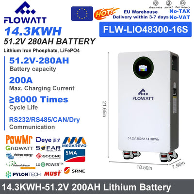 Batterie Solaire LiFePO4 48V 280Ah 14,3 kWh