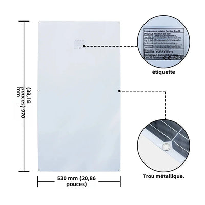 Panneau Solaire Flexible Monocristallin Étanche