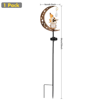Piquet Solaire Jardin Globe Verre Craquelé Lune Décoratif