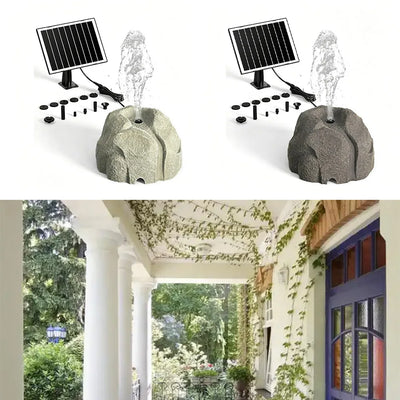 Fontaine Solaire pour Bain d'Oiseaux Aspect Pierre