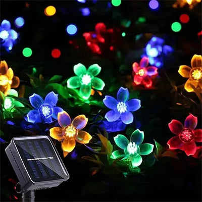 Guirlande Solaire Extérieur Fleurs de Cerisier LED Étanche