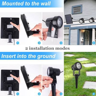 Projecteur Solaire RGB Étanche IP65 Éclairage Festif Jardin