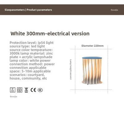 Lampe Solaire de Colonne sur Pied d'Extérieur