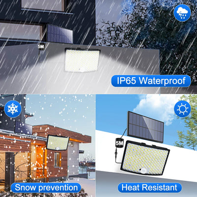 Projecteur Solaire 268 LED IP65 5 Modes Détecteur Mouvement